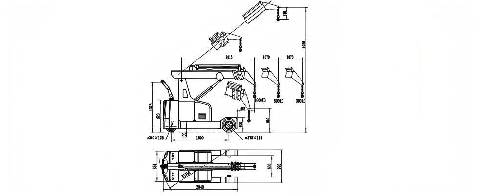 全电动液压小吊机尺寸图 全电动液压小吊机尺寸图