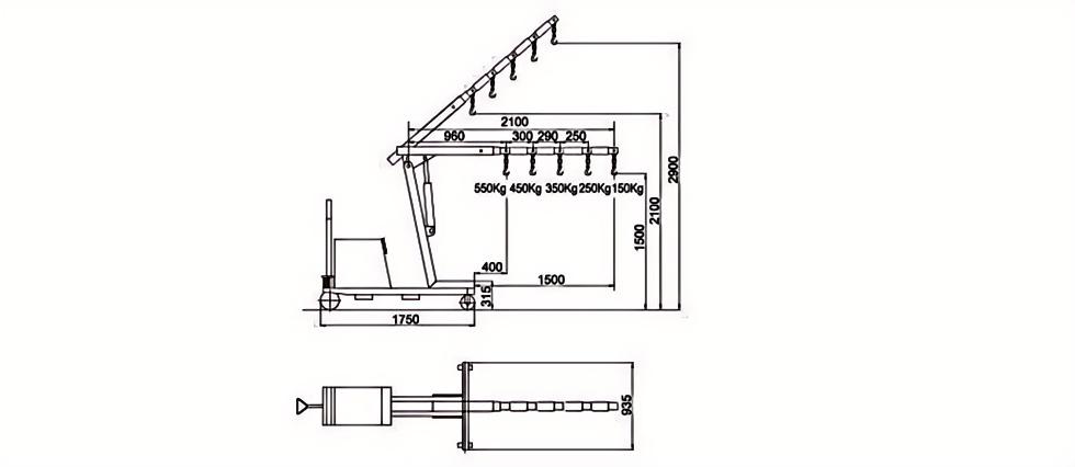 半电动液压小吊机尺寸图 半电动液压小吊机尺寸图