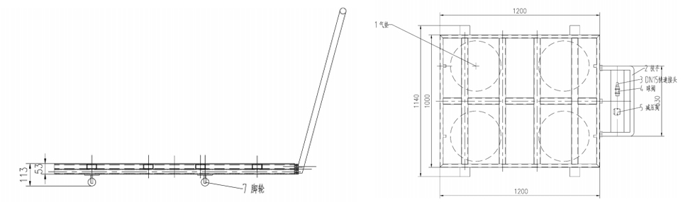 平板气浮搬运平台尺寸图