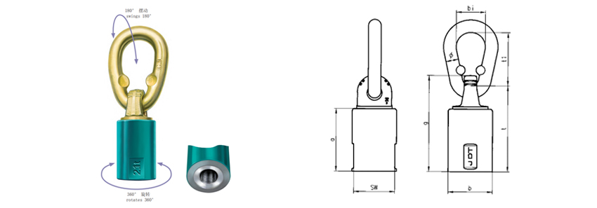 德國JDT萬向吊環(huán)TP-F型尺寸