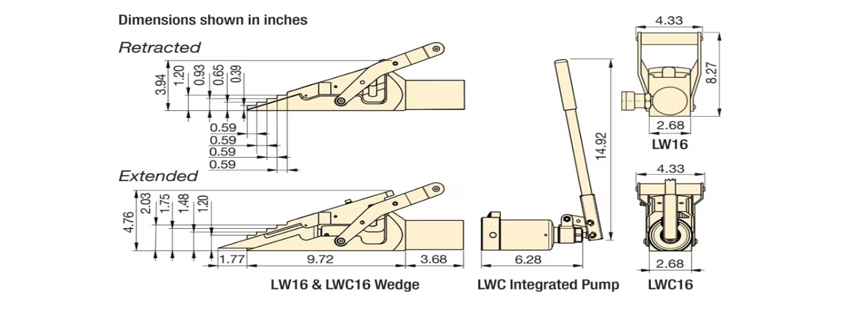 恩派克楔形千斤頂LWC16型尺寸