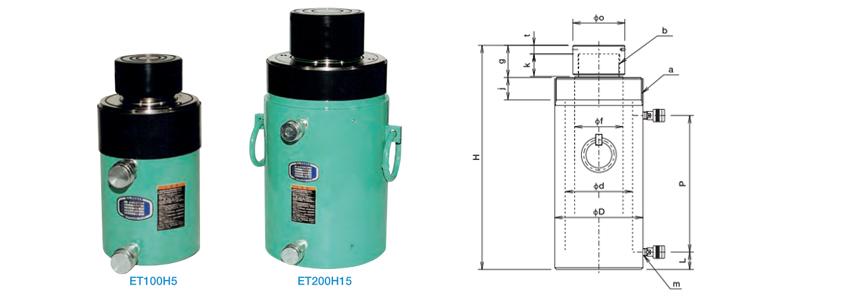 OSAKAJACK分離式液壓千斤頂ET型尺寸