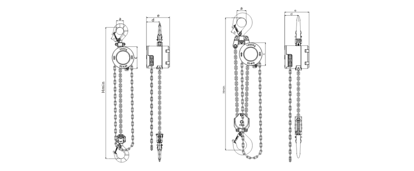 铝合金手拉葫芦MACH型尺寸