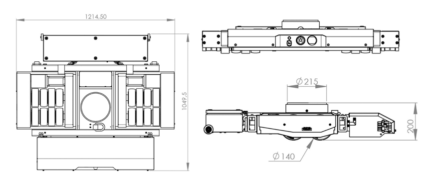 德國JUNG電動搬運小坦克JLA-e15/30G mit Hub型尺寸