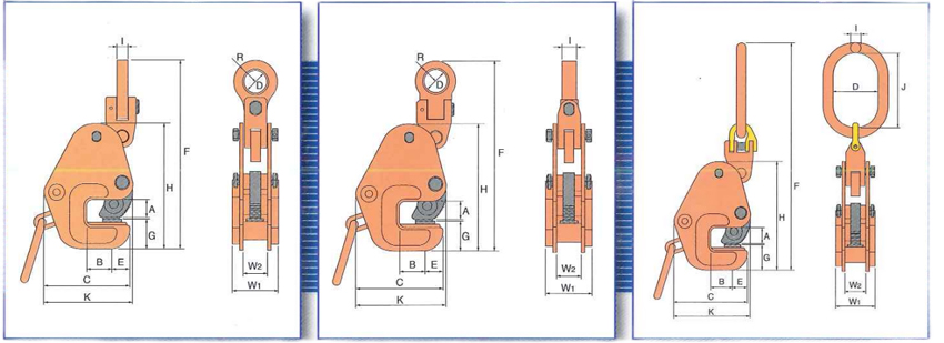 EAGLE CLAMP橫吊鋼板鉗GT型尺寸