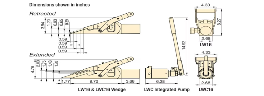 恩派克楔形千斤頂LW16型尺寸