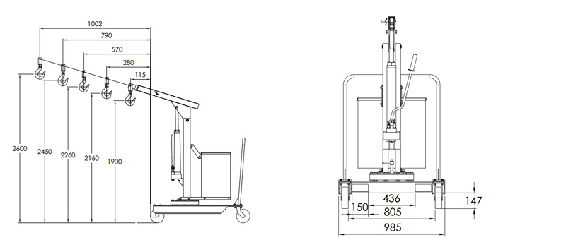 手動旋轉液壓小吊機尺寸 手動旋轉液壓小吊機尺寸