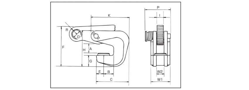 EAGLE CLAMP橫吊鋼板鉗VAS型尺寸