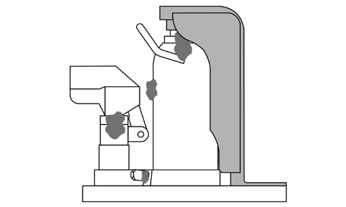 爪式千斤頂漏油示意圖