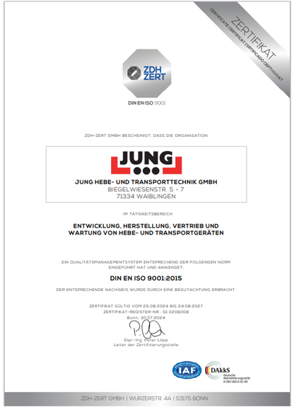 DIN EN ISO 9001證書