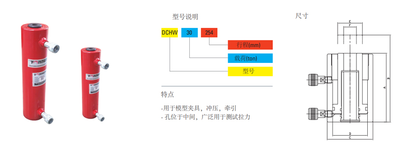 TONNERS分離式液壓千斤頂DCHW型尺寸