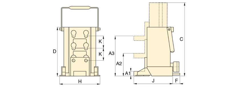 恩派克爪式千斤頂SOH236型尺寸