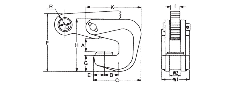 EAGLE CLAMP橫吊鋼板鉗VA型尺寸