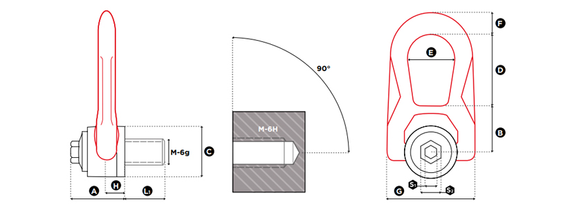 CODIPRO萬向吊環(huán)DSR型尺寸