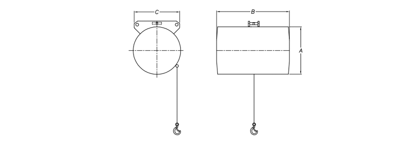 DONGSUNG氣動平衡吊（單繩）尺寸