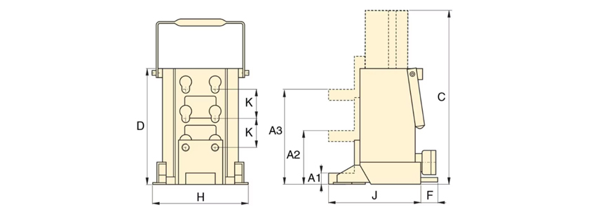 恩派克爪式千斤頂SOH106型尺寸