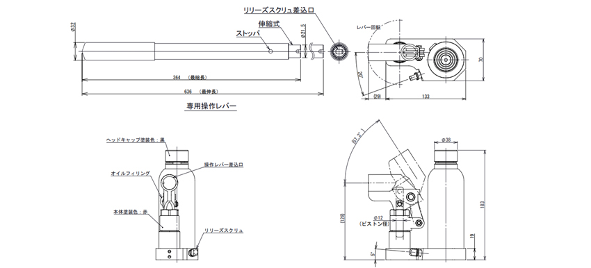 EAGLE JACK液壓千斤頂D型尺寸