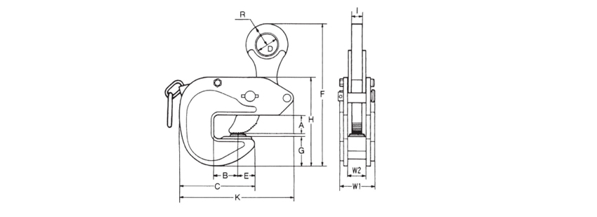 EAGLE CLAMP橫吊鋼板鉗VAR型尺寸