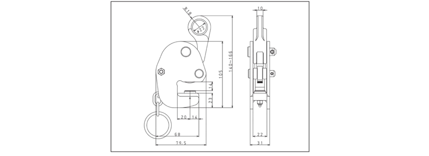 EAGLE CLAMP橫吊鋼板鉗LH型尺寸