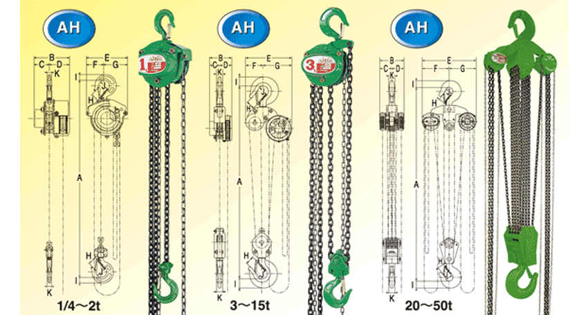 SPEED手拉葫蘆AH型尺寸 SPEED手拉葫蘆AH型尺寸