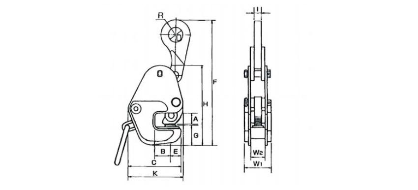 EAGLE CLAMP橫吊鋼板鉗G型尺寸
