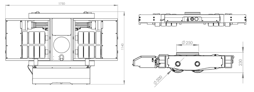 德國(guó)JUNG電動(dòng)搬運(yùn)小坦克JLA-e25/50H型尺寸