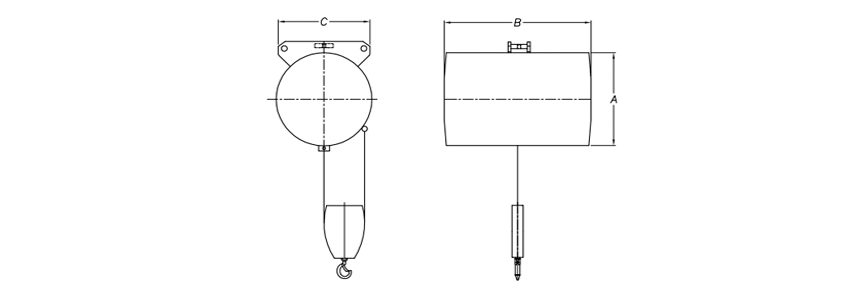 DONGSUNG氣動平衡吊（雙繩）尺寸