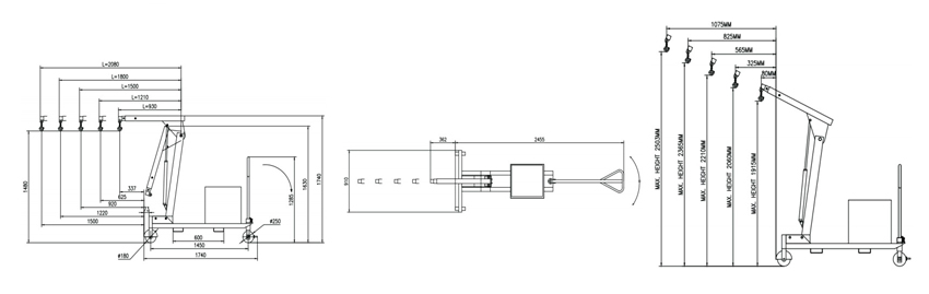 配重式全电动液压小吊机尺寸