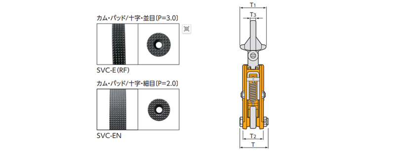 SUPER豎吊鋼板鉗SVC-E型尺寸
