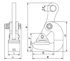 NETSUREN CH-NF型橫吊無(wú)傷鋼板鉗尺寸圖