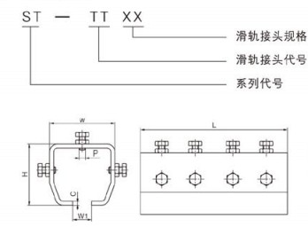 ST型悬挂式起重机接头尺寸图