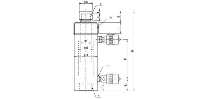 OSAKA JACK EH型分離式液壓千斤頂尺寸圖