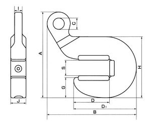 NETSUREN FH型橫吊無(wú)傷鋼板鉗尺寸圖