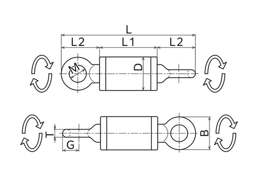 KANSAI TKS型鋼絲繩應力釋放器尺寸圖