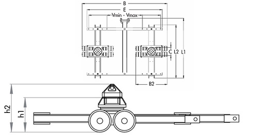 JUNG集裝箱搬運(yùn)小坦克尺寸圖