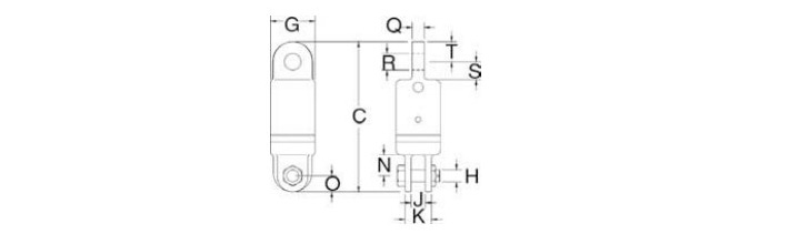 CROSBY S-4 OU型鋼絲繩應(yīng)力釋放器尺寸圖