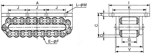 TIRROLLER載重滾輪小車尺寸圖