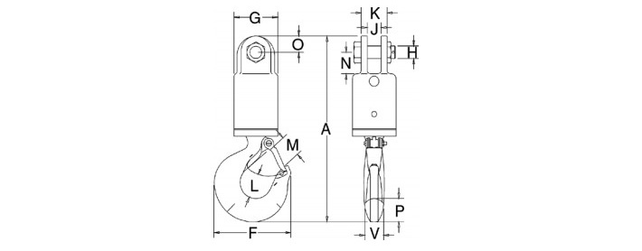 Crosby S-1 UC 型鋼絲繩應(yīng)力釋放器尺寸圖
