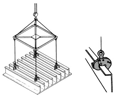 NETSUREN VL-102型豎吊鋼板鉗吊裝示意圖