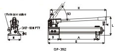 SUNRUN SP型手動液壓泵尺寸圖