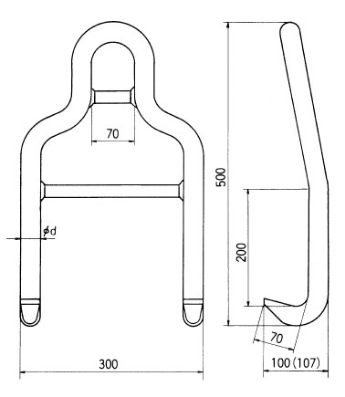 NETSUREN HB-NW型鋼板吊鉤尺寸圖