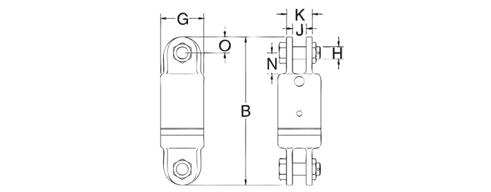 CROSBY S-2 UU型鋼絲繩應(yīng)力釋放器尺寸圖