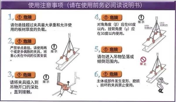 EAGLE CLAMP FHA型横吊钢板钳注意事项 EAGLE CLAMP FHA型横吊钢板钳注意事项
