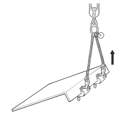 EAGLE CLAMP GD型橫吊鋼板鉗吊裝示意圖