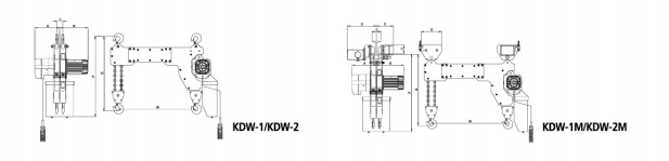 KUK DONG双钩环链电动葫芦尺寸图
