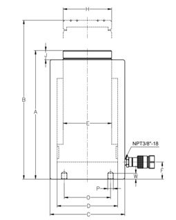 单作用重载分离式液压千斤顶尺寸图 单作用重载分离式液压千斤顶尺寸图