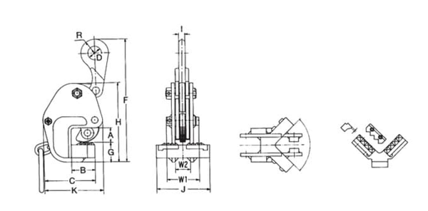 EAGLE CLAMP GC横吊钢板钳尺寸图