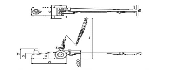 MASADA ATJ卧式气动液压千斤顶尺寸图