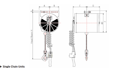 KHC KAB气动平衡吊尺寸图一 KHC KAB气动平衡吊尺寸图一