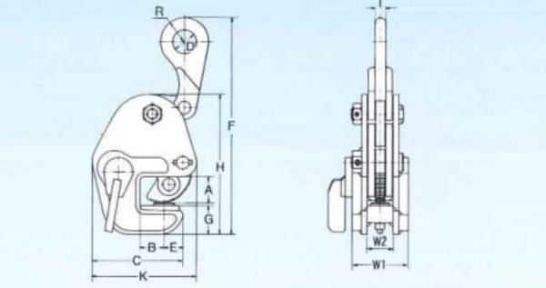 EAGLE CLAMP GL横吊钢板钳尺寸图